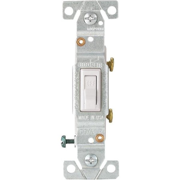 Eaton Wiring Devices SWITCH TOGGLE COPAL 1P 15A WHT 5221-7W-BU